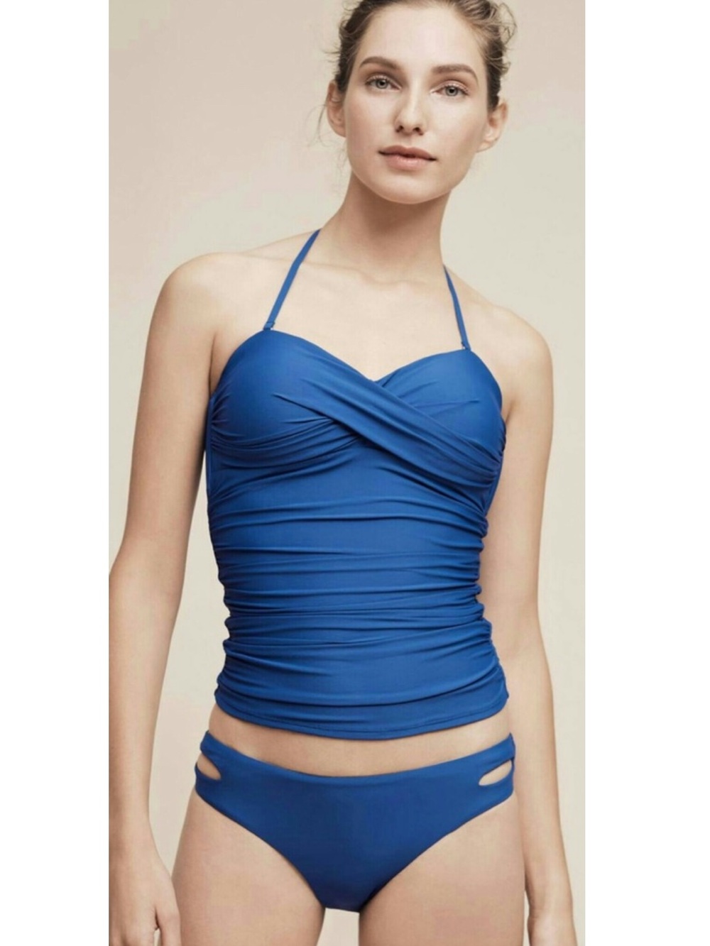 NWOT Anthropologie Allihop Tankini Top Swimsuit Size XS Blue Z213